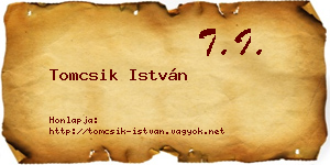 Tomcsik István névjegykártya
